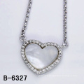 925 Sterling Silver Pendant Necklace with White Shell